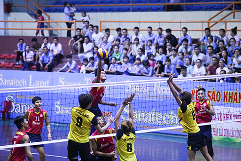 các vận động viên Sanest Khánh Hòa trong trận chung kết.