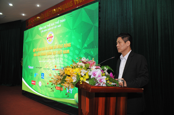 Chủ tịch Nguyễn Quốc Kỳ phát biểu trong buổi gặp mặt báo chí ngày 22-11.