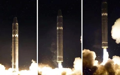Một vụ phóng tên lửa của Triều Tiên. Ảnh: AFP