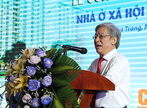 Đồng chí Lê Xuân Thân phát biểu tại buổi lễ