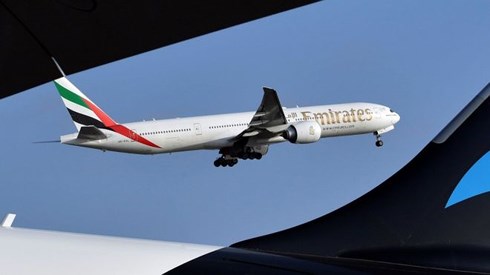 Máy bay của hãng hàng không UAE Emirates. Ảnh minh họa: AFP.