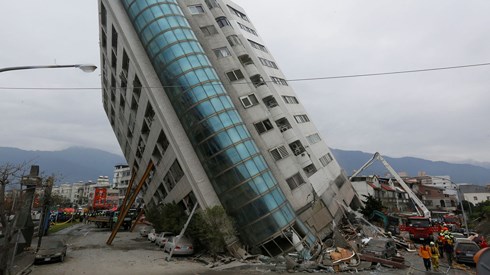 Thành phố Hoa Liên của Đài Loan lại hứng chịu thêm một trận động đất nữa vào sáng 8/2. Ảnh: Sky News