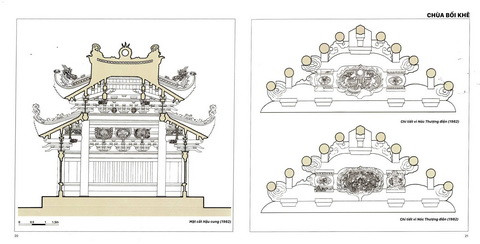 Bản vẽ kiến trúc chùa Bối Khê (Thanh Oai, Hà Nội)