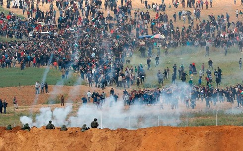 Quân đội Israel đụng độ với người biểu tình Palestine tại Dải Gaza. Ảnh: AFP/Getty Images