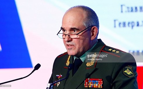 Giám đốc Trung tâm chỉ huy điều hành quốc phòng quốc gia Nga Sergei Rudskoi khẳng định Nga đã hỗ trợ Syria xóa sổ gần như hoàn toàn nhóm khủng bố IS. Ảnh: Getty Images