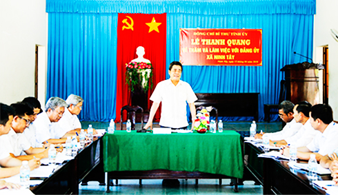 Lê Thanh Quang làm việc tại Ninh Tây.