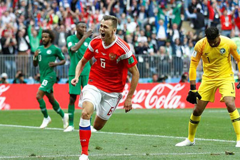 Đội tuyển Nga đã có trận thắng khá nhàn trước đội tuyển Saudi Arabia.