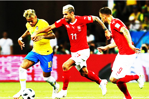 Neymar không thể giúp đội tuyển Brazil vượt qua được đội tuyển Thụy Sĩ.