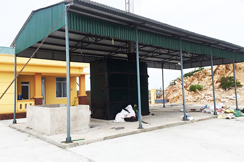 Nhà máy xử lý rác thải ở đảo Bình Ba mới được xây dựng.