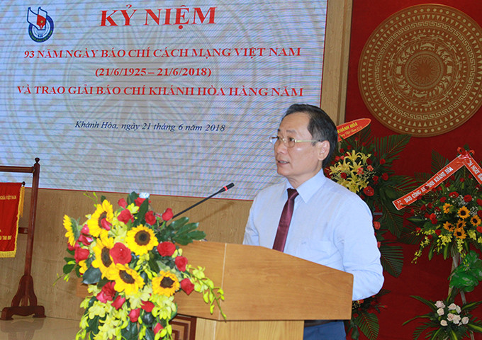 Ông Nguyễn Đắc Tài phát biểu tại buổi lễ. 