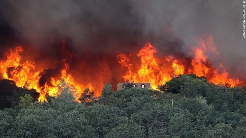 Cảnh cháy rừng khủng khiếp ở California.