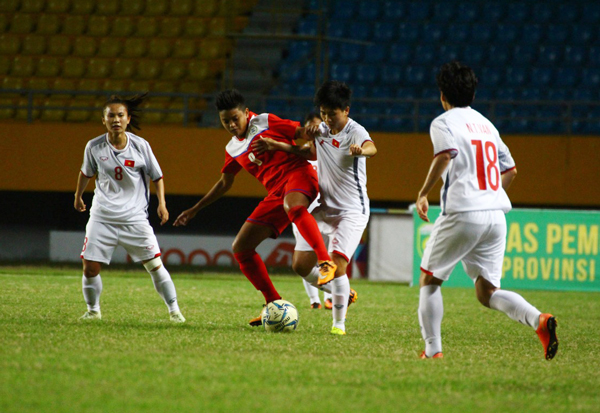 ĐT nữ Việt Nam sớm ghi tên vào bán kết AFF Cup nữ 2018.