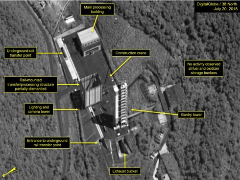 Hình ảnh chụp từ vệ tinh bãi thử Sohae. Ảnh: 38 North
