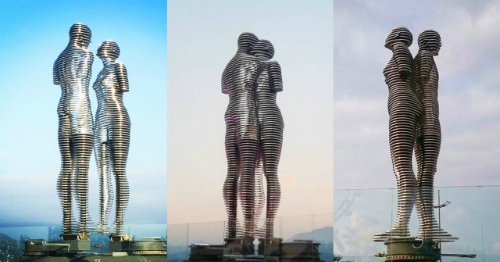 Hinh ảnh bức tượng chuyển động tại Gruzia, một quốc gia Âu Á phía Đông biển. Ảnh: GeorgiaToday