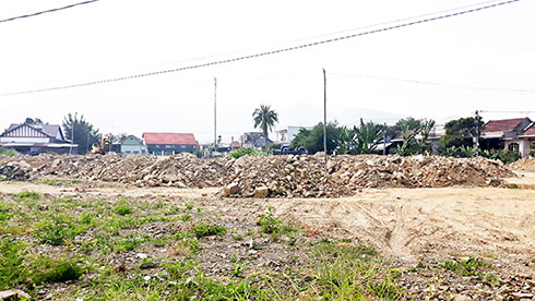 Đổ đất san nền tại thôn Đông Dinh, Diên Toàn.
