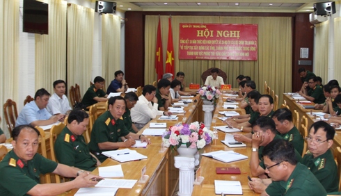 Quang cảnh hội nghị tại điểm cầu Khánh Hòa.