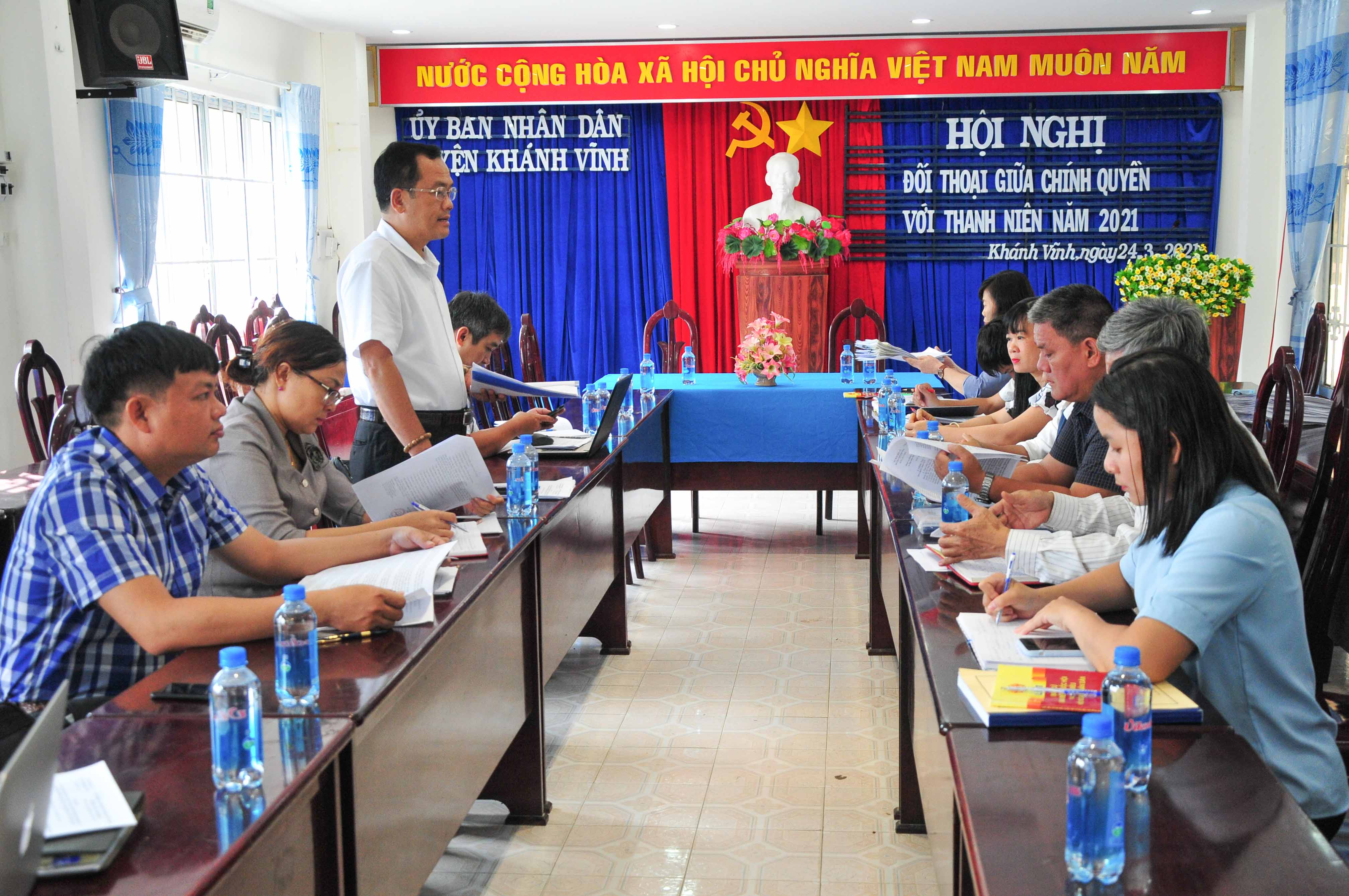 Đoàn kiểm tra làm việc với UBBC huyện Khánh Vĩnh