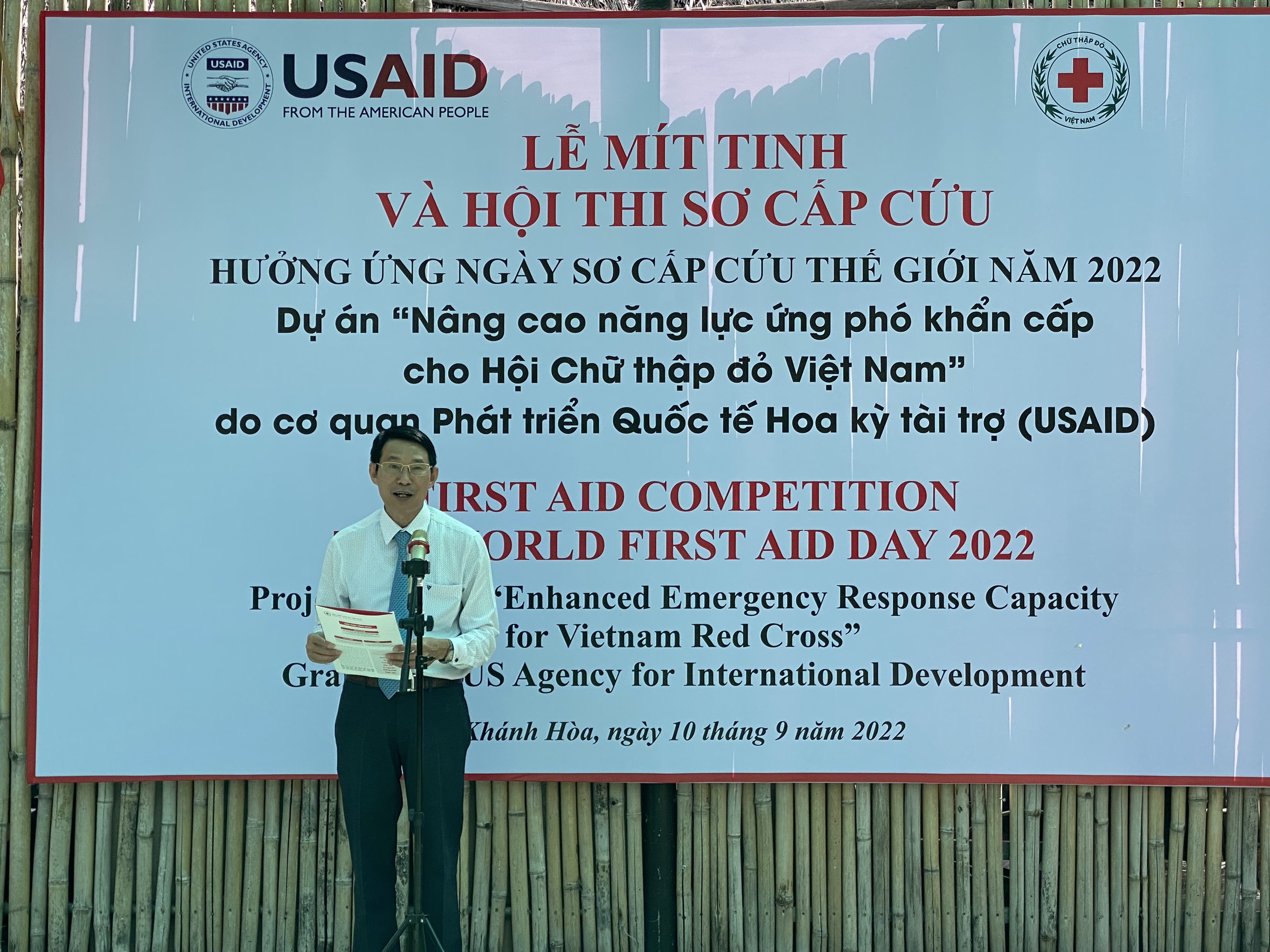 &Ocirc;ng Đinh Văn Thiệu k&ecirc;u gọi c&aacute;c tổ chức, đơn vị, người d&acirc;n hưởng ứng Ng&agrave;y Sơ cấp cứu thế giới.