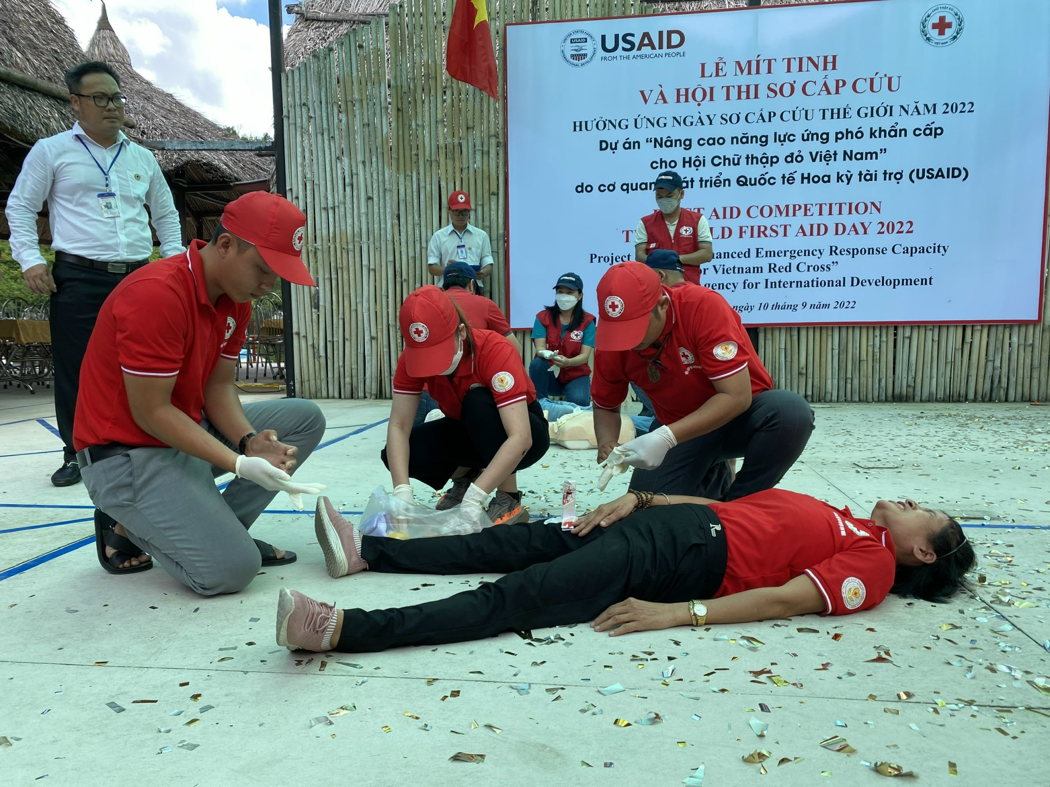 C&aacute;c đội tranh t&agrave;i ở Hội thi Sơ cấp cứu năm 2022.
