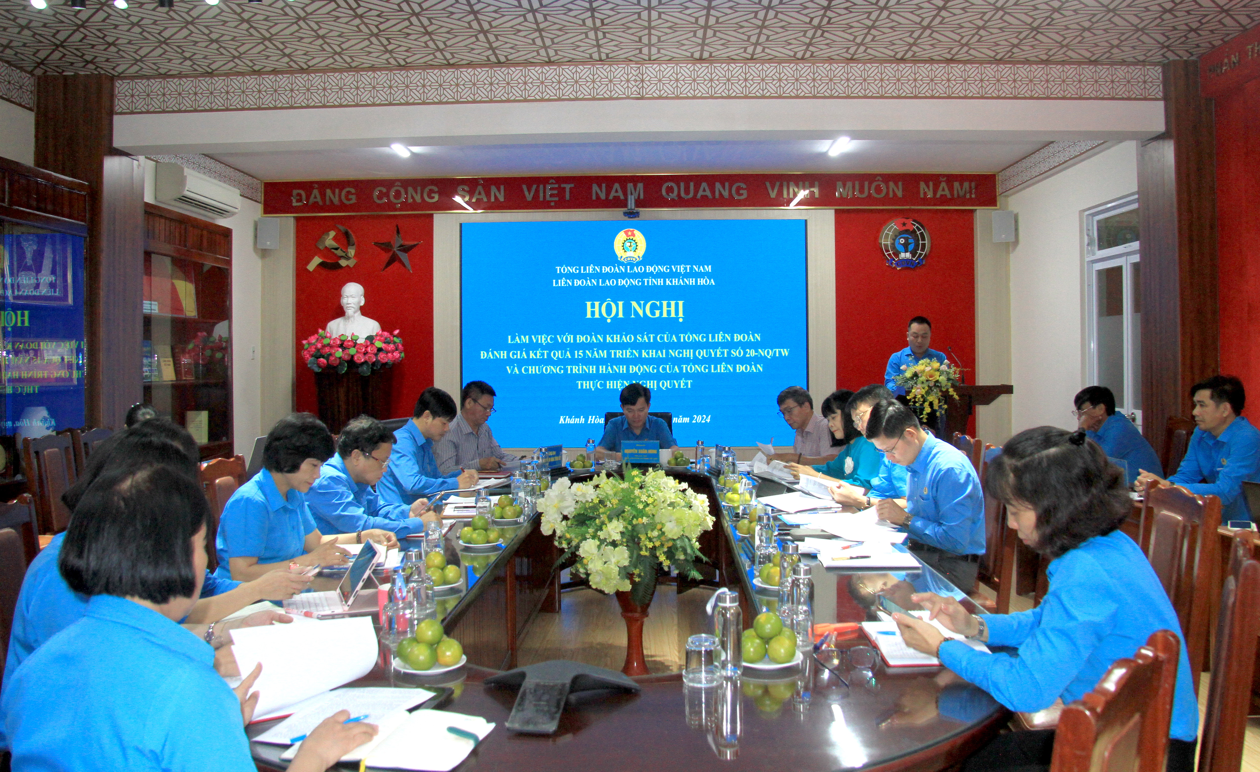 Đoàn khảo sát của Tổng Liên đoàn Lao động Việt Nam: Làm việc về kết quả 15 năm thực hiện Nghị quyết số 20 tại Khánh Hòa