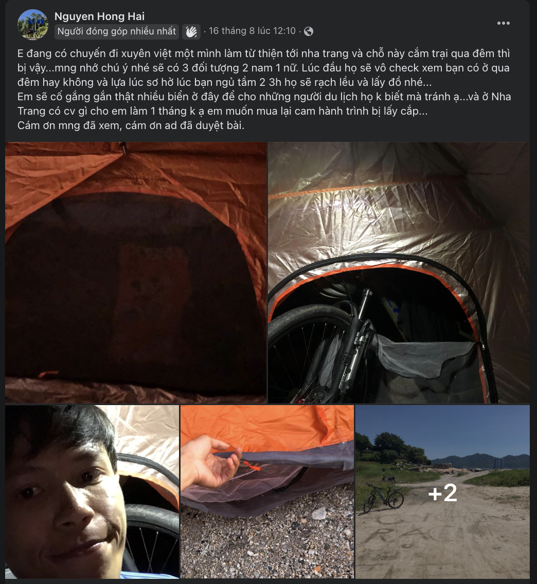 Cảnh giác khi cắm trại qua đêm khu vực đối diện Hòn Đỏ