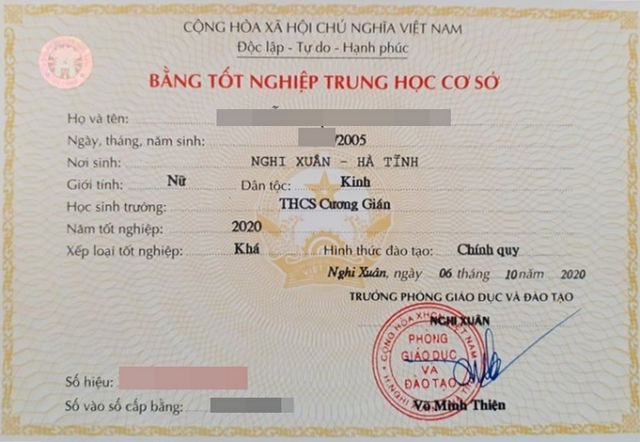 Bằng tốt nghiệp THCS sẽ không còn ghi xếp loại giỏi, khá, trung bình