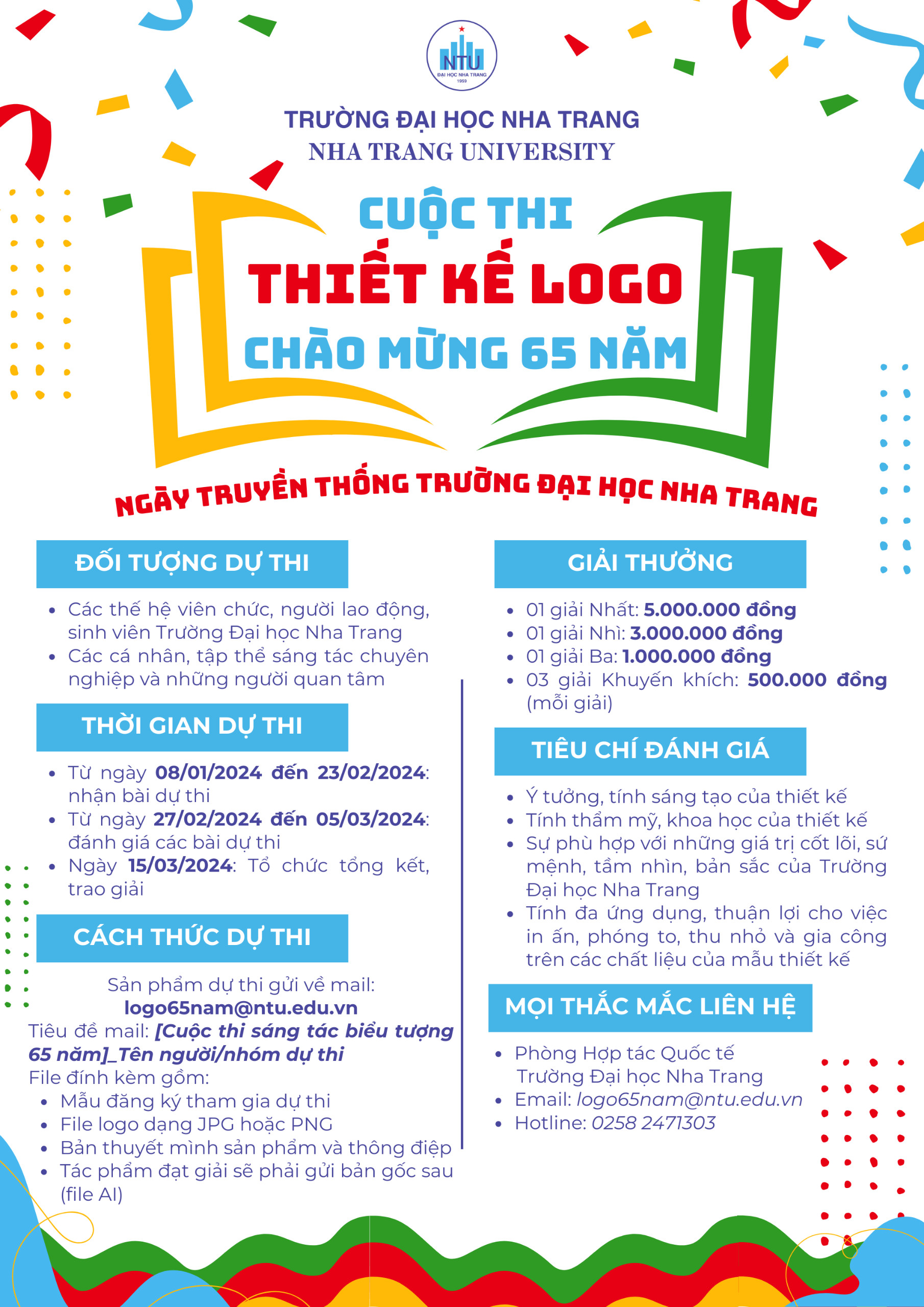 Trường Đại học Nha Trang:: Tổ chức cuộc thi thiết kế biểu trưng chào mừng 65 năm ngày truyền thống