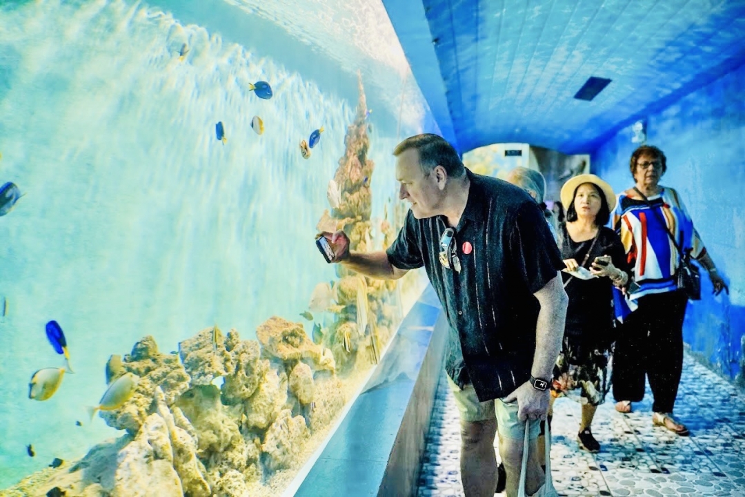 Cruise tourists at the Oceanography Museum