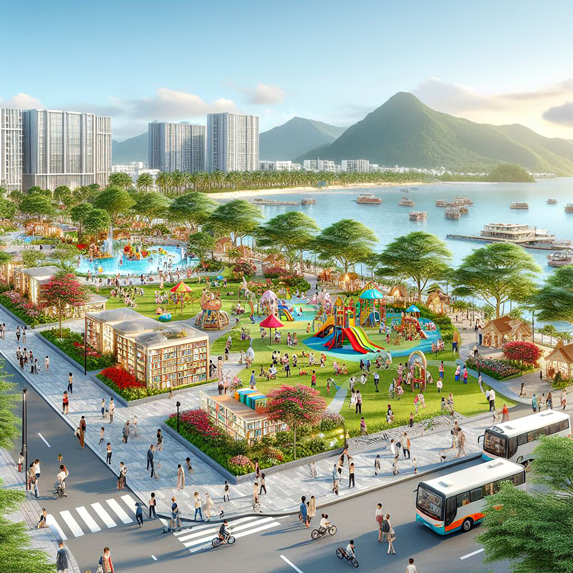 Công viên Thiếu nhi và công viên Yến Phi TP. Nha Trang “tương lai” sẽ quy hoạch thành phố đi bộ và công viên  sách hiện đại với nhiều thể loại sách, truyện, đồ lưu niệm... 