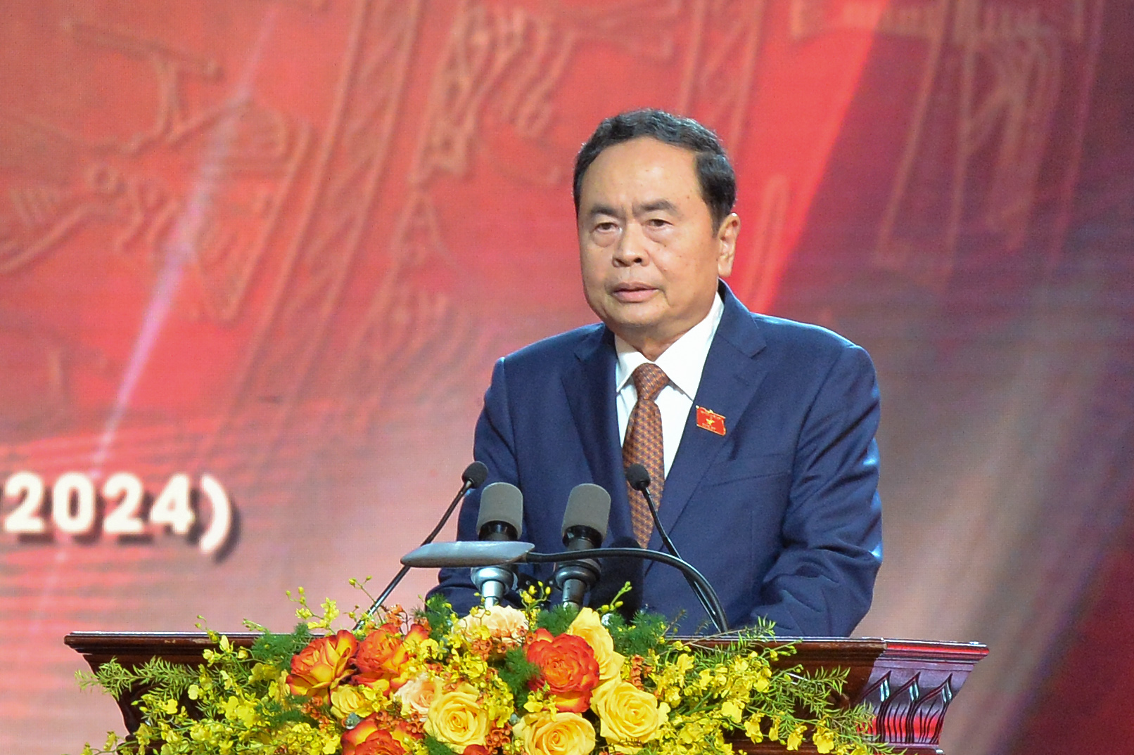 Phó Chủ tịch Thường trực Quốc hội Trần Thanh Mẫn - Trưởng Ban Chỉ đạo Giải Diên Hồng phát biểu tại Lễ trao Giải Diên Hồng lần thứ Hai - năm 2024.