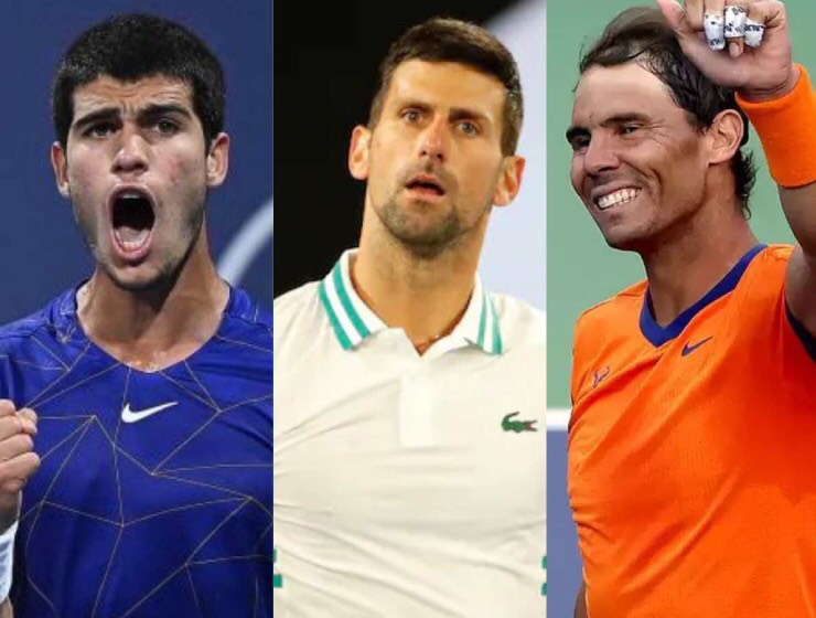 Từ trái qua phải- Alcaraz, Djokovic và Nadal sẽ là ba tay vợt thành công nhất trong năm 2024