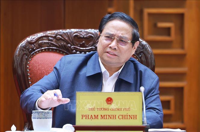 Thủ tướng Phạm Minh Chính chủ trì Phiên họp lần thứ 7  Ban Chỉ đạo tinh gọn bộ máy của Chính phủ. Ảnh: Dương Giang/TTXVN