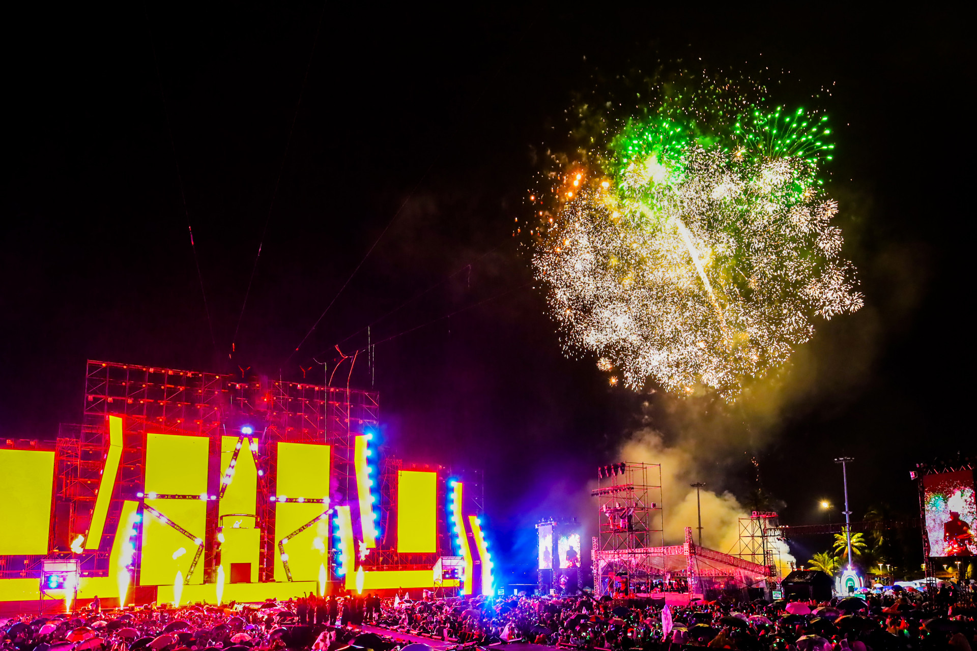 A firework display at 2-4 Square, Nha Trang City