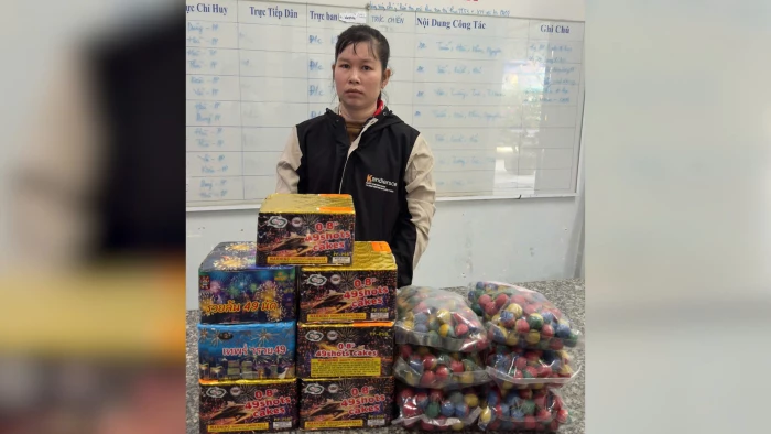 [Video] Bắt quả tang một phụ nữ tàng trữ, vận chuyển trái phép hơn 22kg pháo nổ