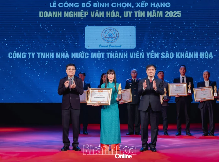 Công ty Yến sào Khánh Hòa nằm trong top 20 “Doanh nghiệp văn hóa, uy tín năm 2025”