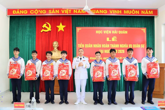 Học viện Hải quân tiễn quân nhân hoàn thành nghĩa vụ quân sự năm 2026