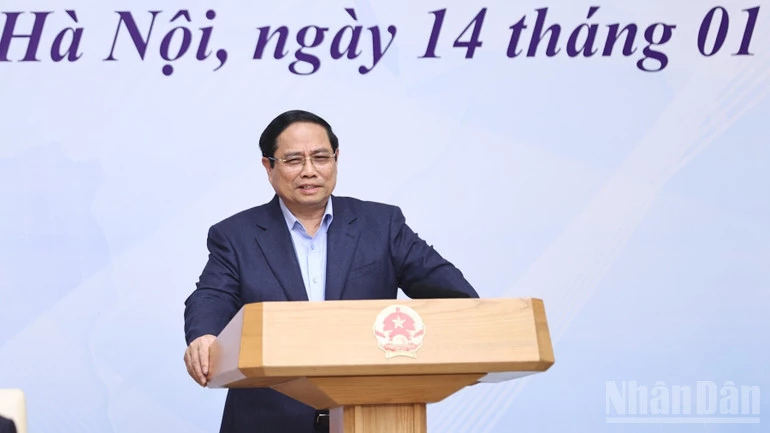 Thủ tướng Phạm Minh Chính phát biểu ý kiến tại hội nghị.