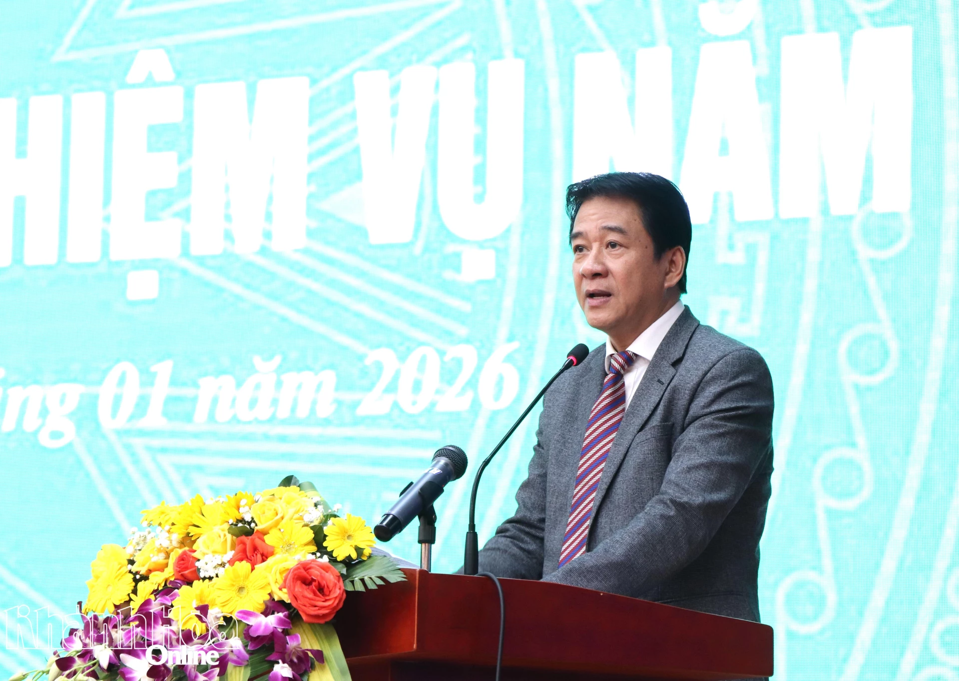 Đồng chí Nguyễn Long Biên phát biểu tại hội nghị.