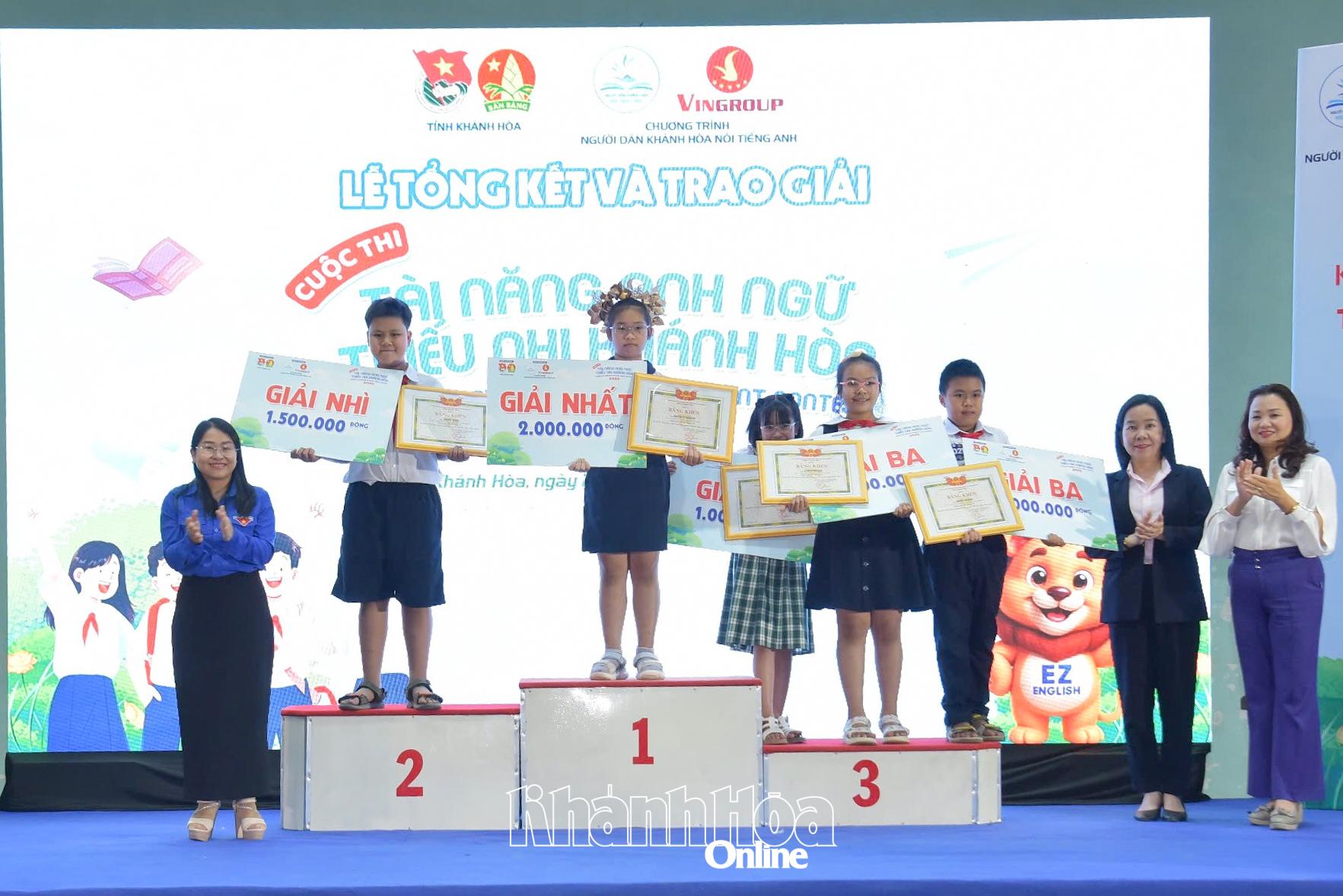 Ban tổ chức trao giải cho các thí sinh bảng B.