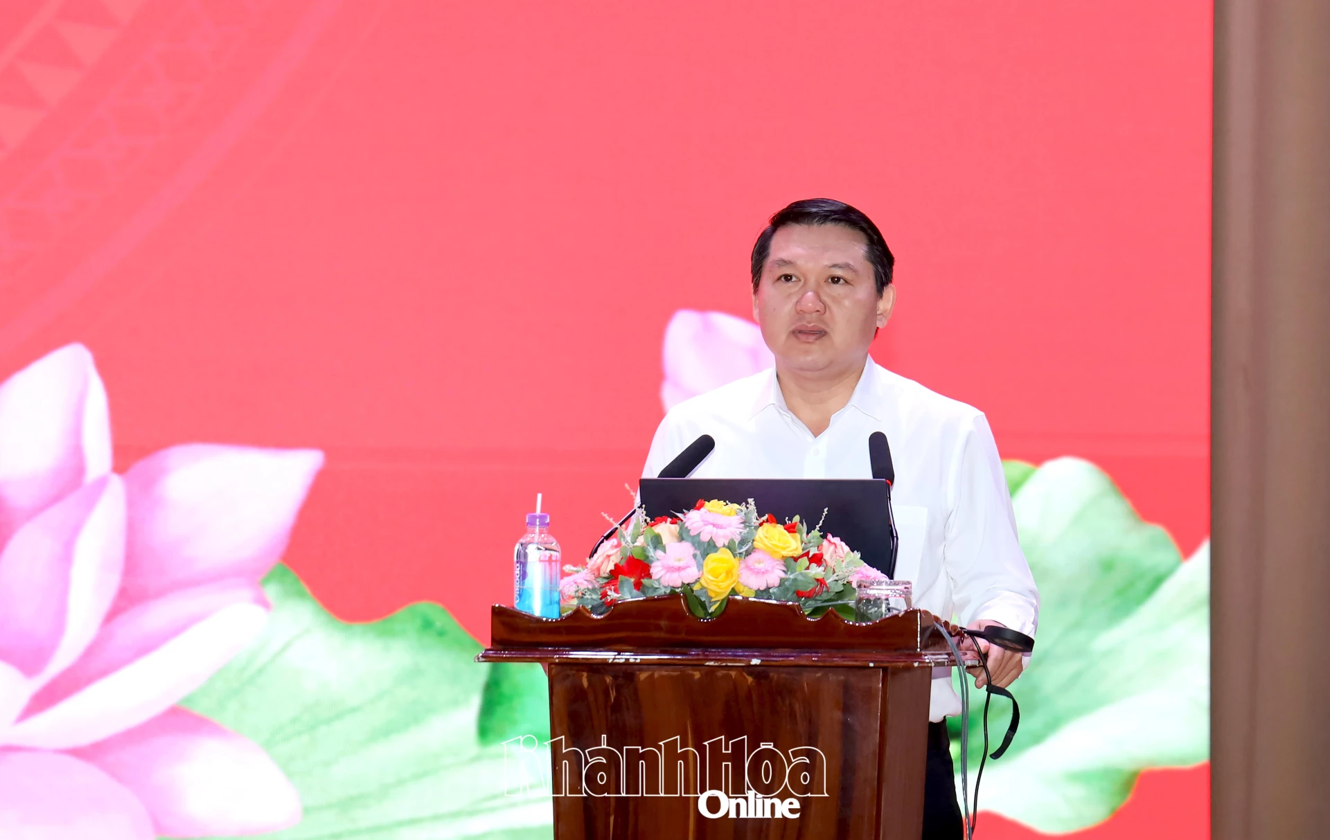  Trưởng ban Tổ chức Tỉnh ủy Lương Đức Hải phát biểu khai mạc.  