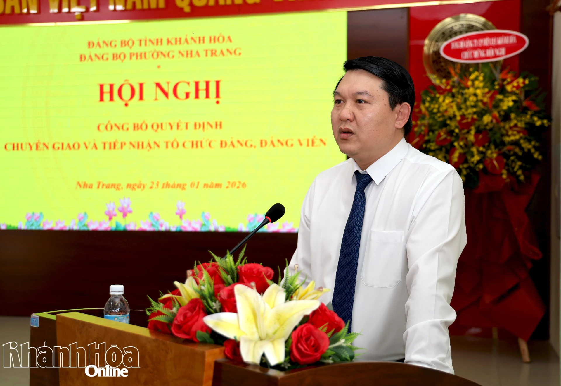 Trưởng ban Tổ chức Tỉnh ủy Lương Đức Hải phát biểu chỉ đạo.