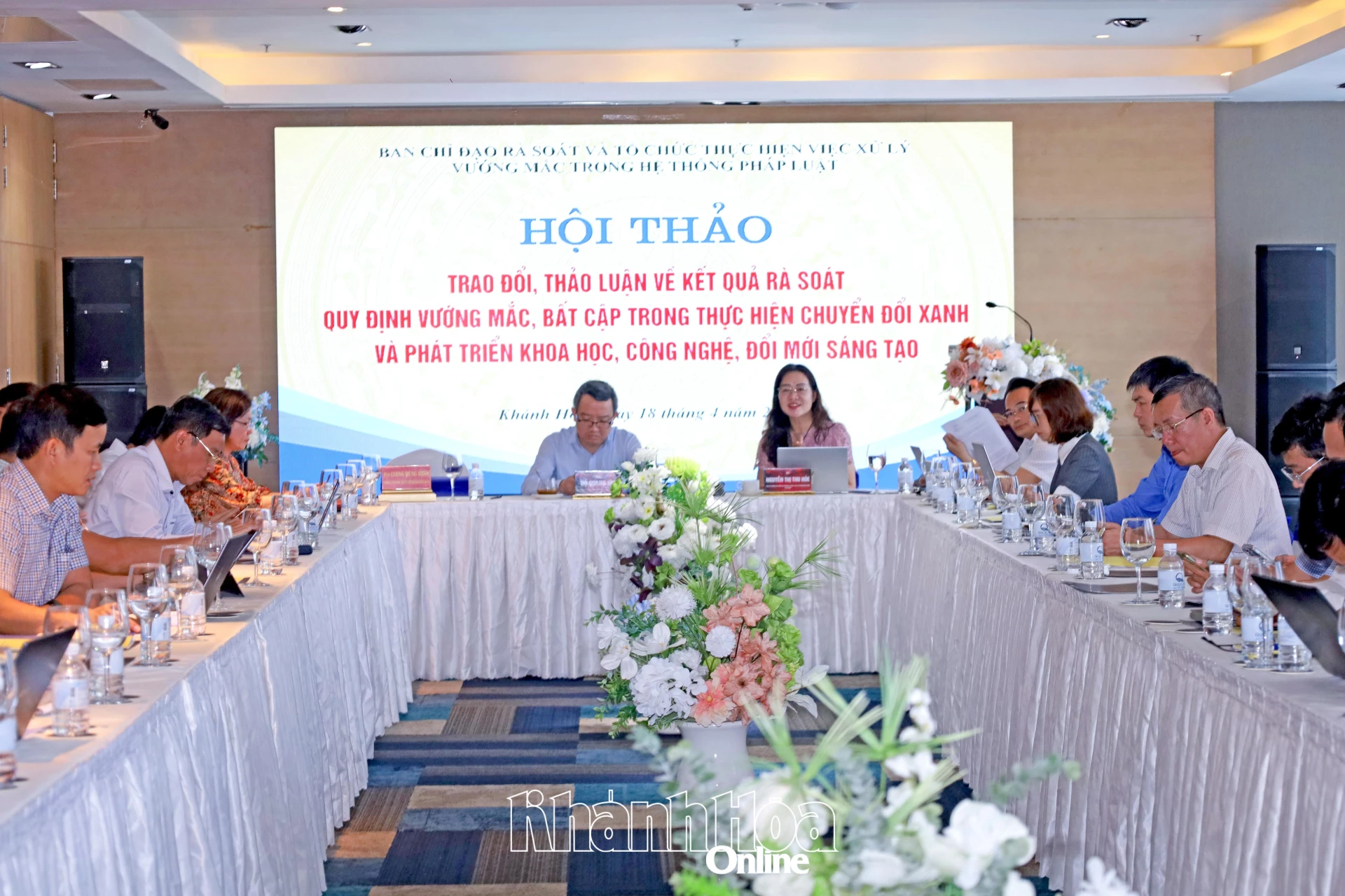 Hội thảo về kết quả rà soát các quy định có vướng mắc, bất cập trong chuyển đổi xanh, phát triển khoa học - công nghệ và đổi mới sáng tạo do Bộ Tư pháp tổ chức tại Khánh Hòa năm 2025. 