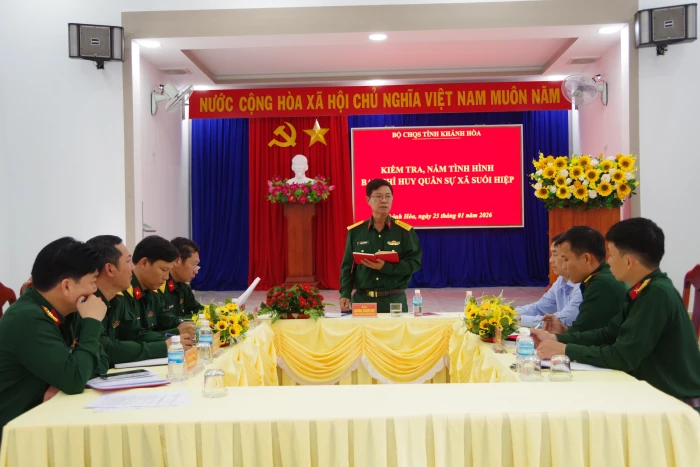 Kiểm tra, nắm tình hình tổ chức, hoạt động của Ban Chỉ huy Quân sự các xã, phường