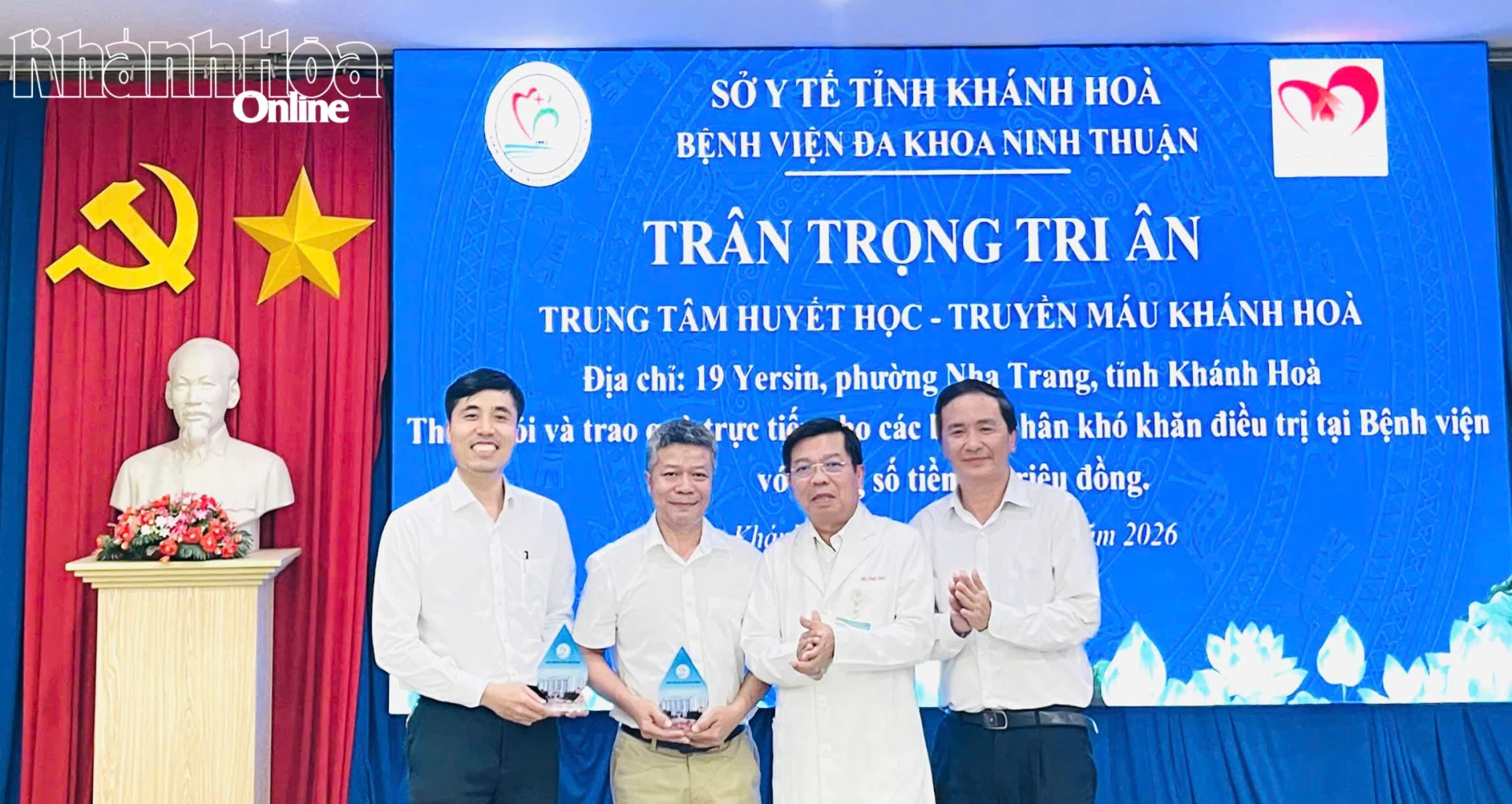 Lãnh đạo Bệnh viện Đa khoa Ninh Thuận tri ân Trung tâm Huyết học - Truyền máu Khánh Hoà