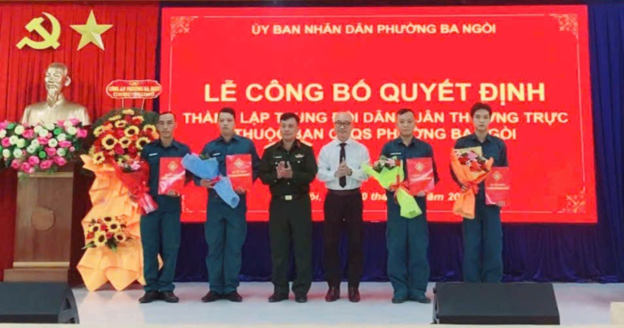 Phường Ba Ngòi thành lập Trung đội Dân quân thường trực