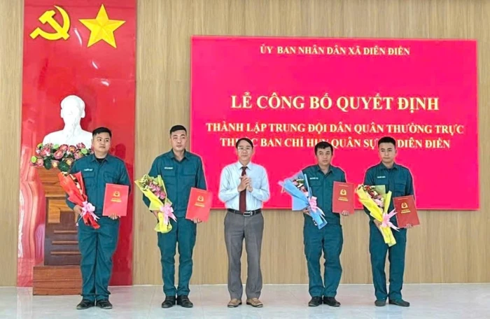 Xã Diên Điền thành lập Trung đội Dân quân thường trực