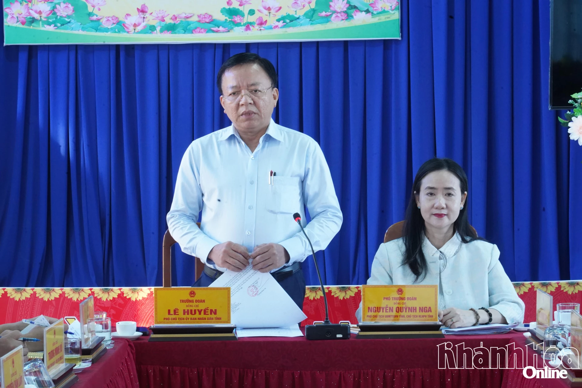 Đồng chí Lê Huyền phát biểu kết luận tại buổi kiểm tra.