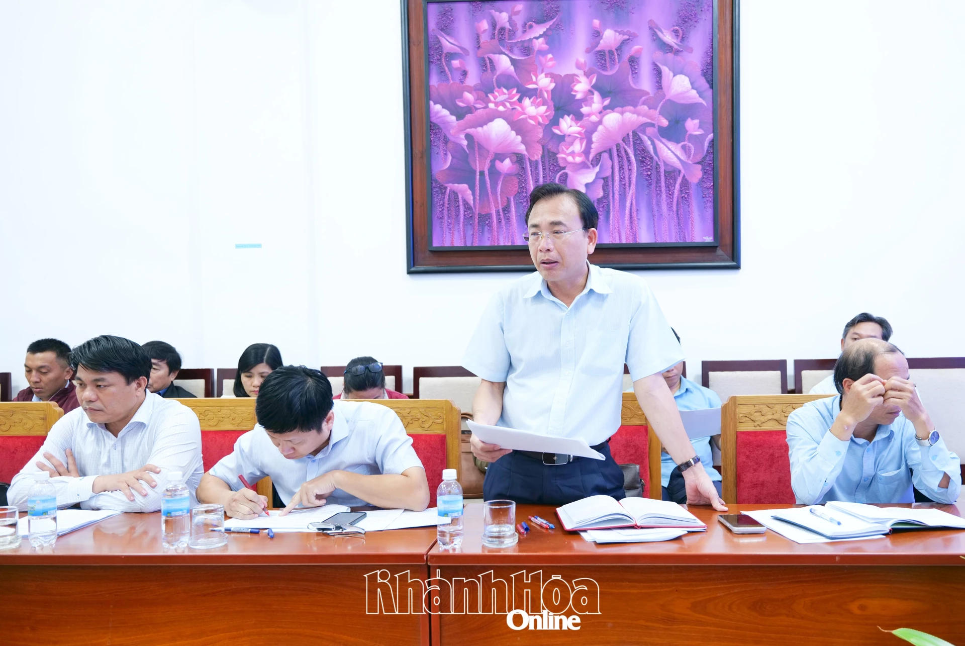 Lãnh đạo Sở Công Thương báo cáo tại cuộc họp