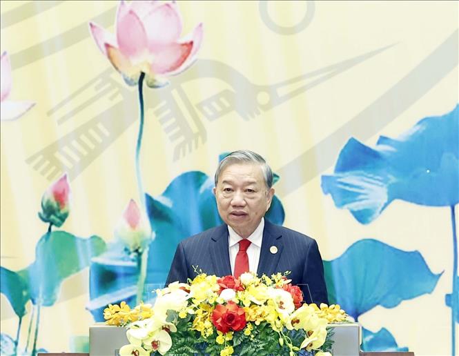 Tổng Bí thư Tô Lâm phát biểu. Ảnh: THỐNG NHẤT/TTXVN