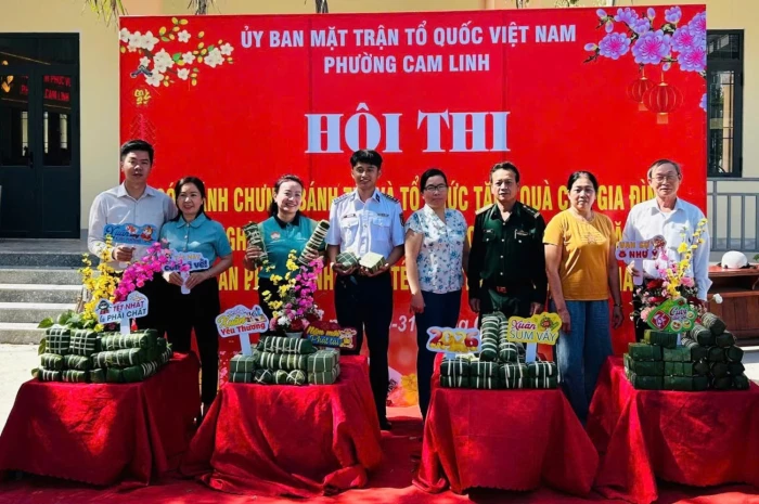 Phường Cam Linh tổ chức Hội thi gói bánh chưng, bánh tét mừng xuân Bính Ngọ 2026